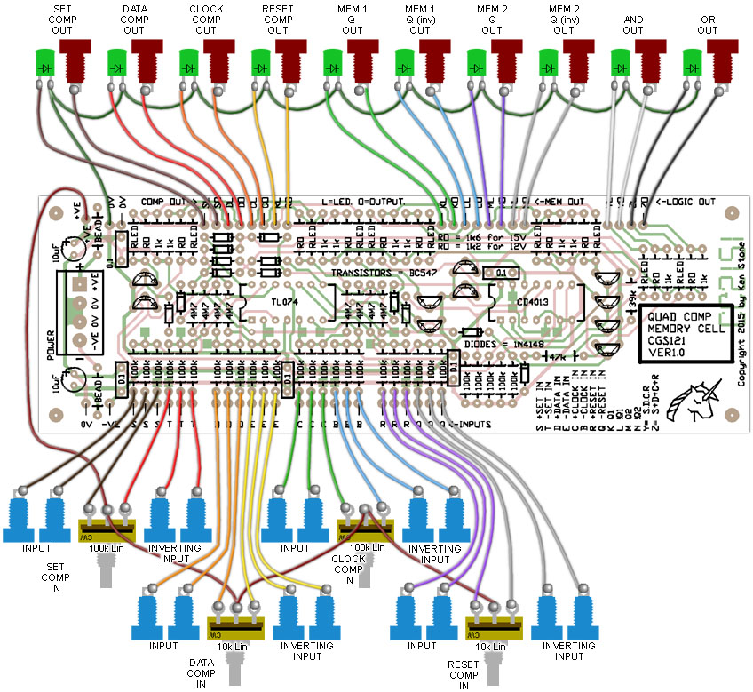 Wiring Quad comparator and memory cell