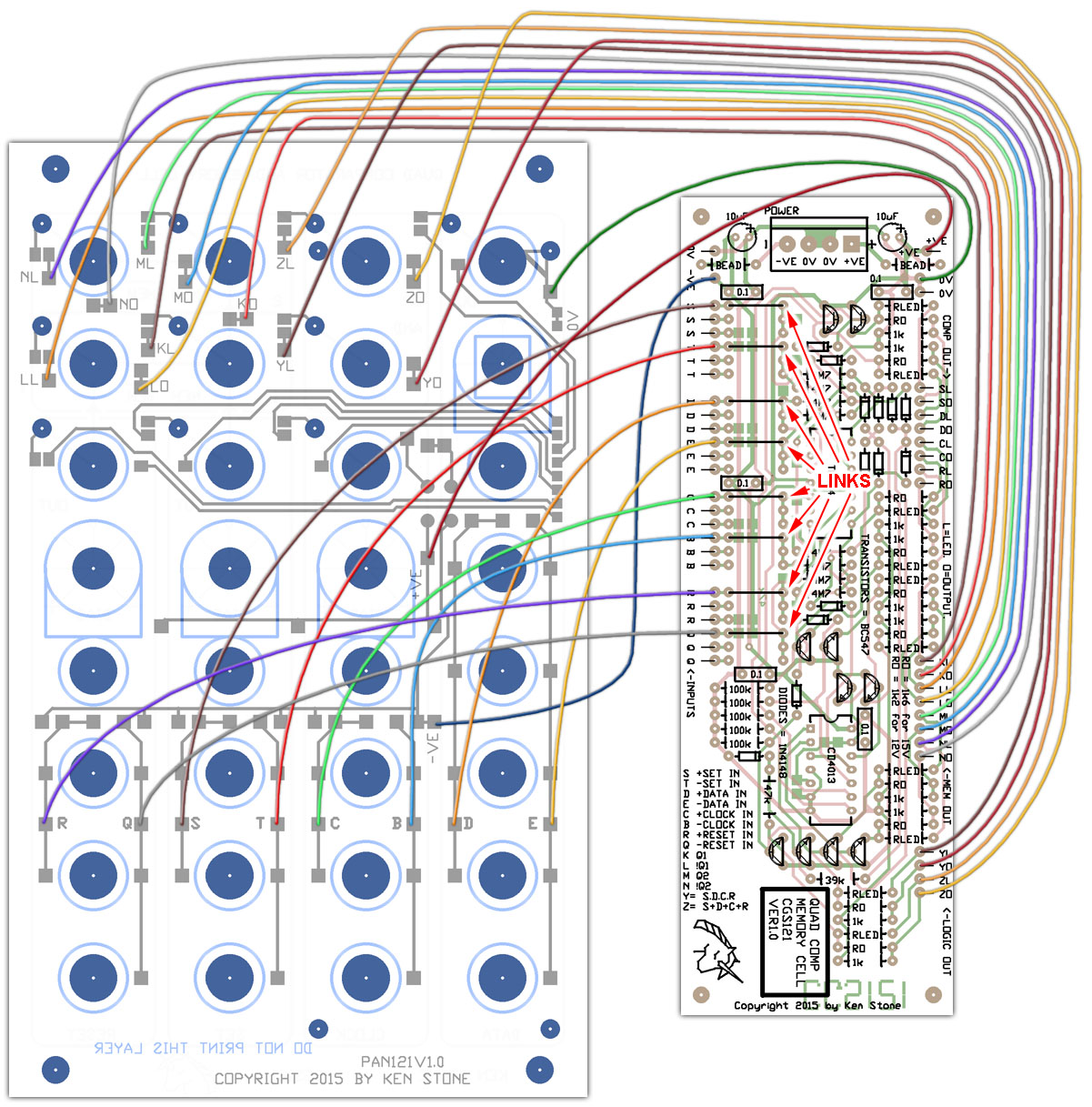 Wiring Quad comparator and memory cell